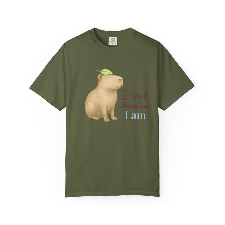 I Rest, Therefore I Am – Capybara | Grounded & Gentle | Sketch Series by Pure Perspective | Eco Friendly Graphic Tee