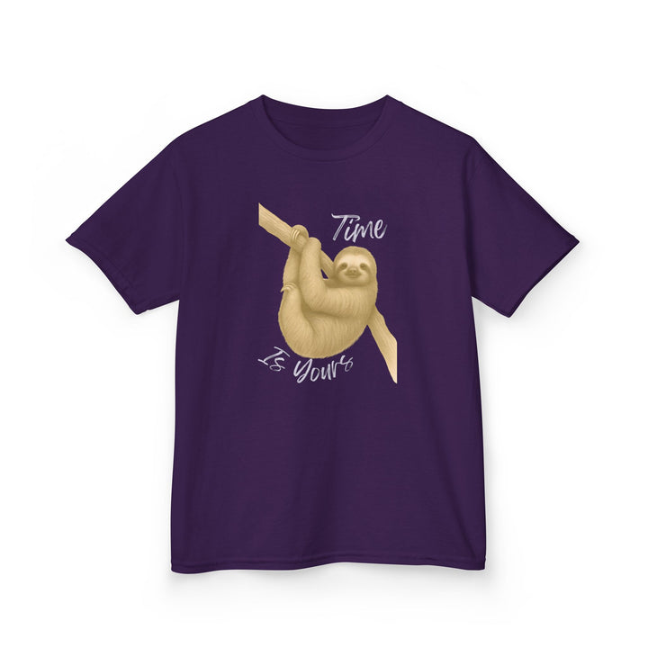 Kids Sloth Tee | "Time is Yours" | Sketch Design | Eco-Conscious | Patient & Peaceful
