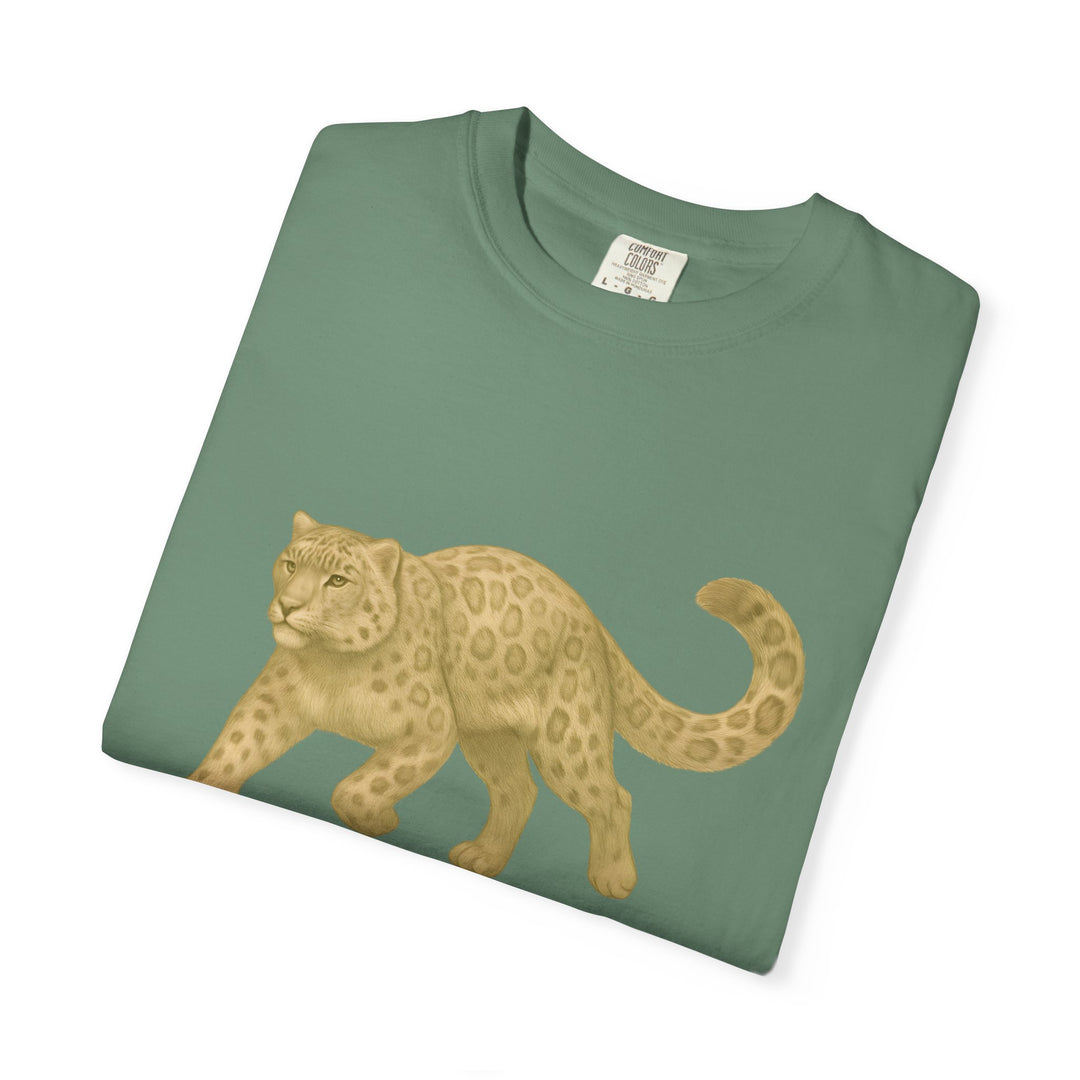 Master In Motion – Snow Leopard | Patience & Peaceful | Sketch Series by Pure Perspective App | Eco Friendly Graphic Tee