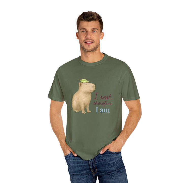 I Rest, Therefore I Am – Capybara | Grounded & Gentle | Sketch Series by Pure Perspective | Eco Friendly Graphic Tee