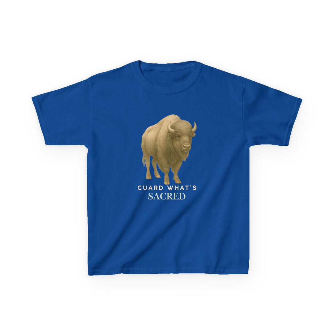 Kids Bison Tee | "Guard What's Sacred" | Sketch Design | Eco-Conscious | Connected & Compassionate
