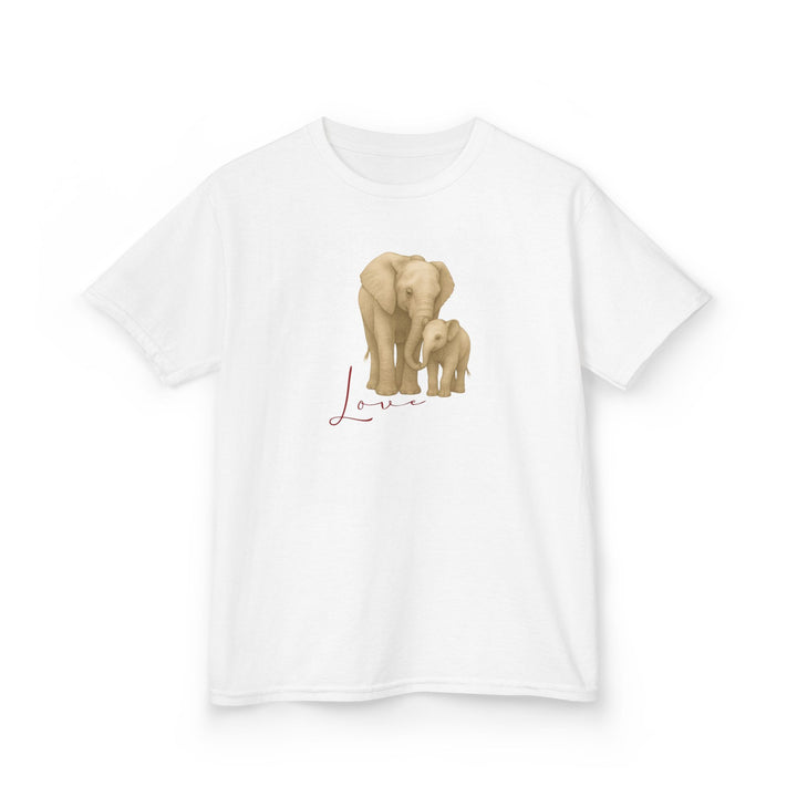 Kids Elephant with Calf Tee | "Love" | Sketch Design | Eco-Conscious | Connected & Compassionate