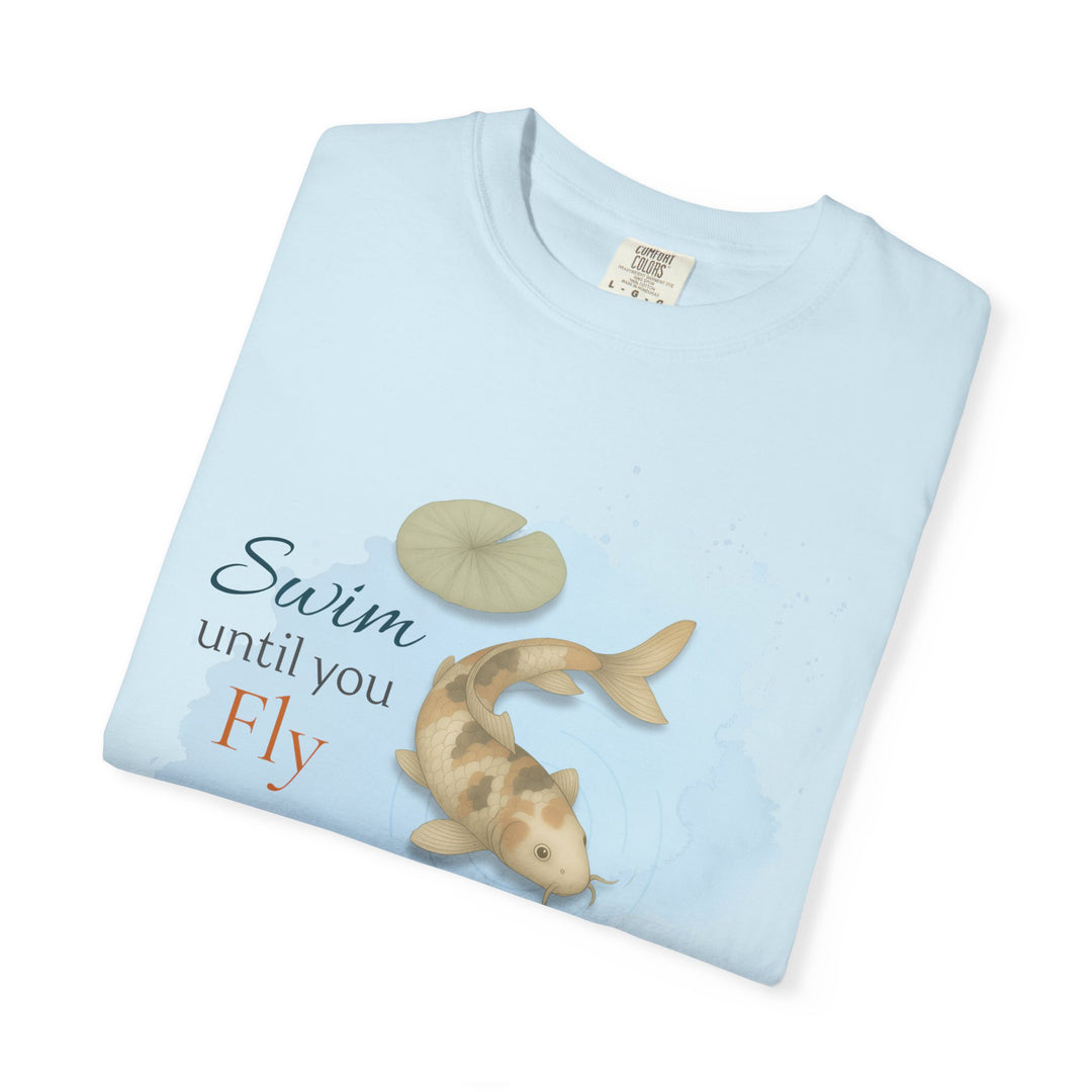 Swim Until You Fly – Koi Fish | Hopeful & Healing | Sketch Series by Pure Perspective App | Eco Friendly Graphic Tee