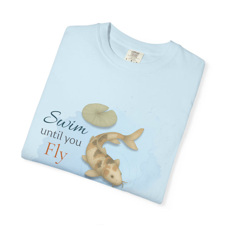 Swim Until You Fly – Koi Fish | Hopeful & Healing | Sketch Series by Pure Perspective App | Eco Friendly Graphic Tee