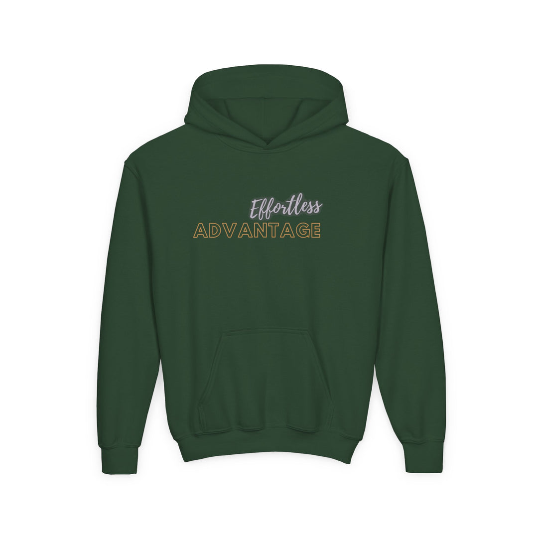 Kids Red Fox "Effortless Advantage" Heavy Blend Hoodie | Back Print Design | Joyful & Playful | Inspirational Message