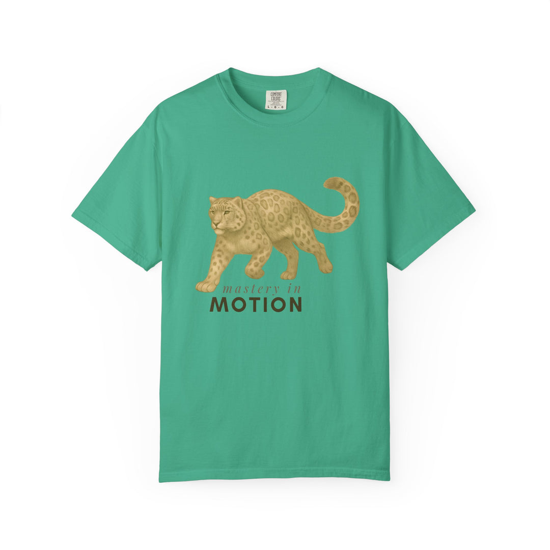 Master In Motion – Snow Leopard | Patience & Peaceful | Sketch Series by Pure Perspective App | Eco Friendly Graphic Tee