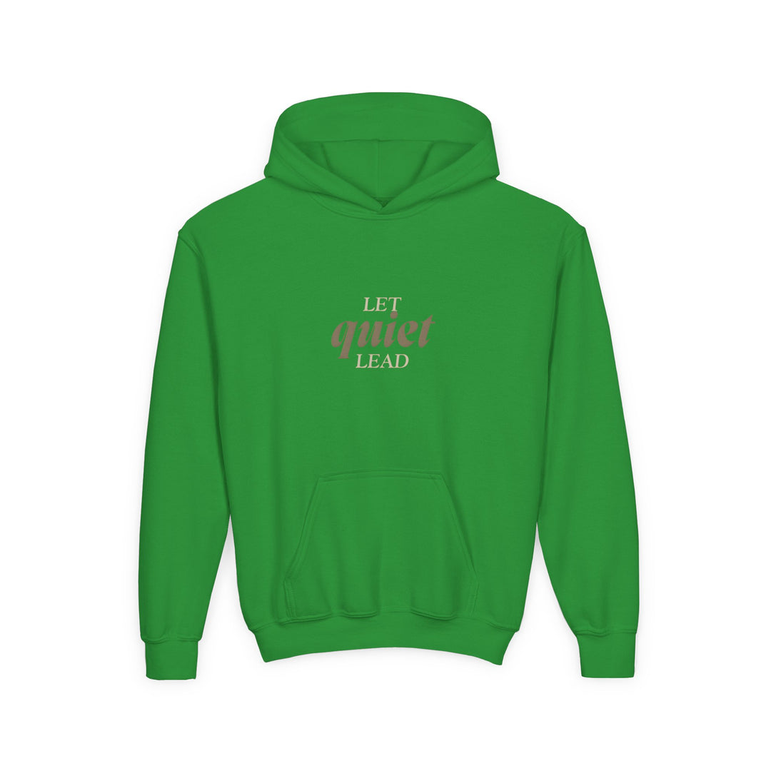 Kids Barn Owl "Let Quiet Lead" Heavy Blend Hoodie | Back Print Design | Calm & Centered | Inspirational Message
