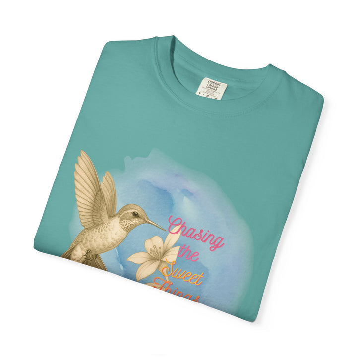 Chasing the Sweet Things – Hummingbird | Hopeful & Healing | Sketch Series by Pure Perspective | Eco Friendly Graphic Tee