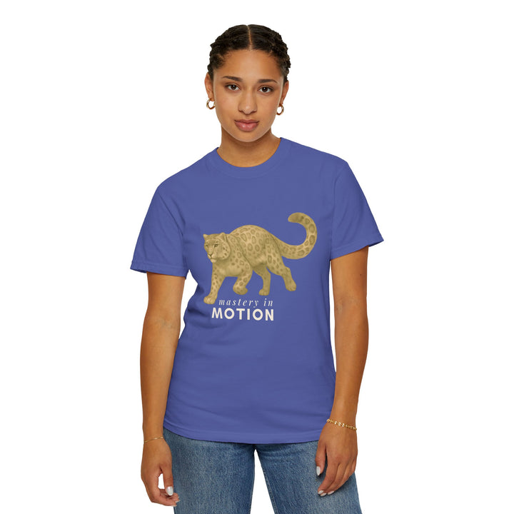 Master In Motion – Snow Leopard | Patience & Peaceful | Sketch Series by Pure Perspective App | Eco Friendly Graphic Tee