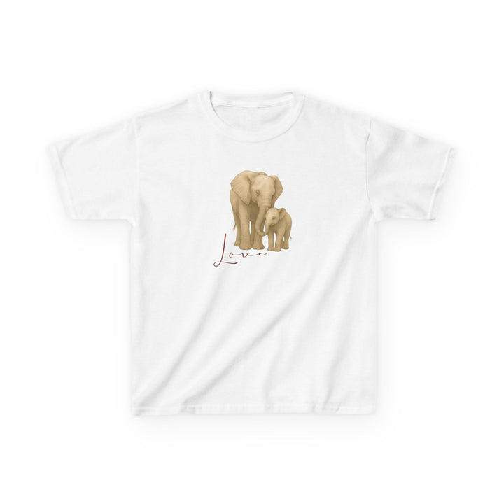 Kids Elephant with Calf Tee | "Love" | Sketch Design | Eco-Conscious | Connected & Compassionate