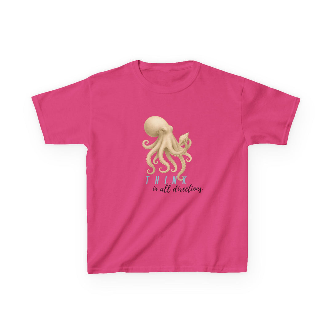 Kids Octopus Tee | "Think in All Directions" | Sketch Design | Eco-Conscious | Reflective & Wise