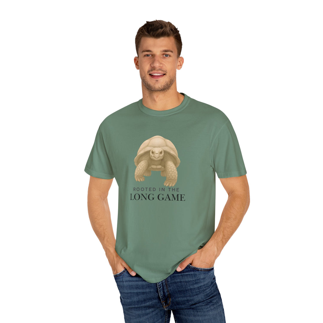 Rooted in the Long Game – Giant Tortoise | Grounded & Gentle | Sketch Series by Pure Perspective | Eco Friendly Graphic Tee
