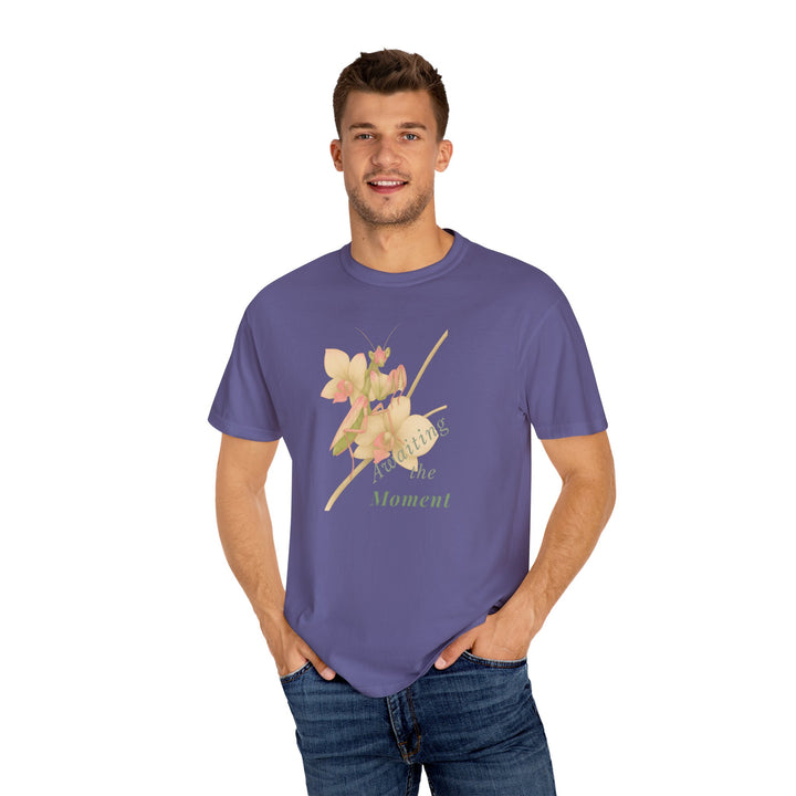 Awaiting the Moment – Orchid Mantis | Reflective & Wise | Sketch Series by Pure Perspective App | Eco Friendly Graphic Tee