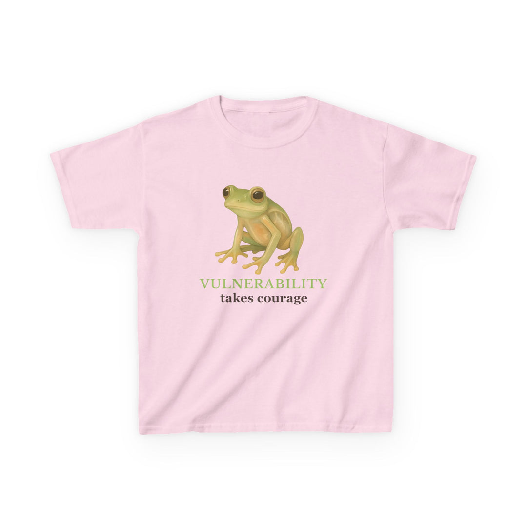 Kids Glass Frog Tee | "Vulnerability Takes Courage" | Sketch Design | Eco-Conscious | Hopeful & Healing