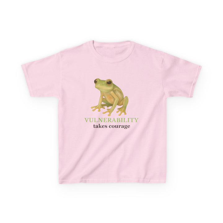 Kids Glass Frog Tee | "Vulnerability Takes Courage" | Sketch Design | Eco-Conscious | Hopeful & Healing
