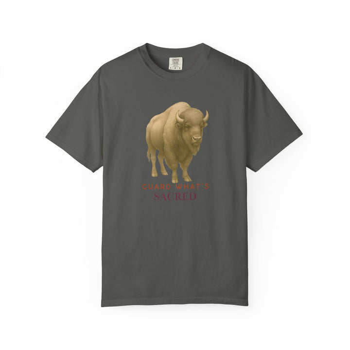Guard What's Sacred – Bison | Connected & Compassionate | Sketch Series by Pure Perspective App | Eco Friendly Graphic Tee