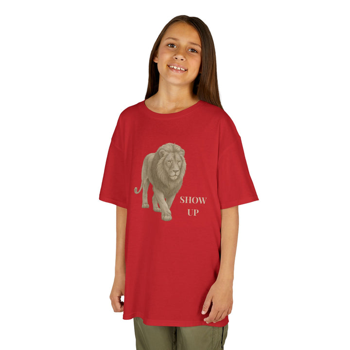 Kids Lion Tee | "Show Up" | Sketch Design | Eco-Conscious | Empowered & Bold