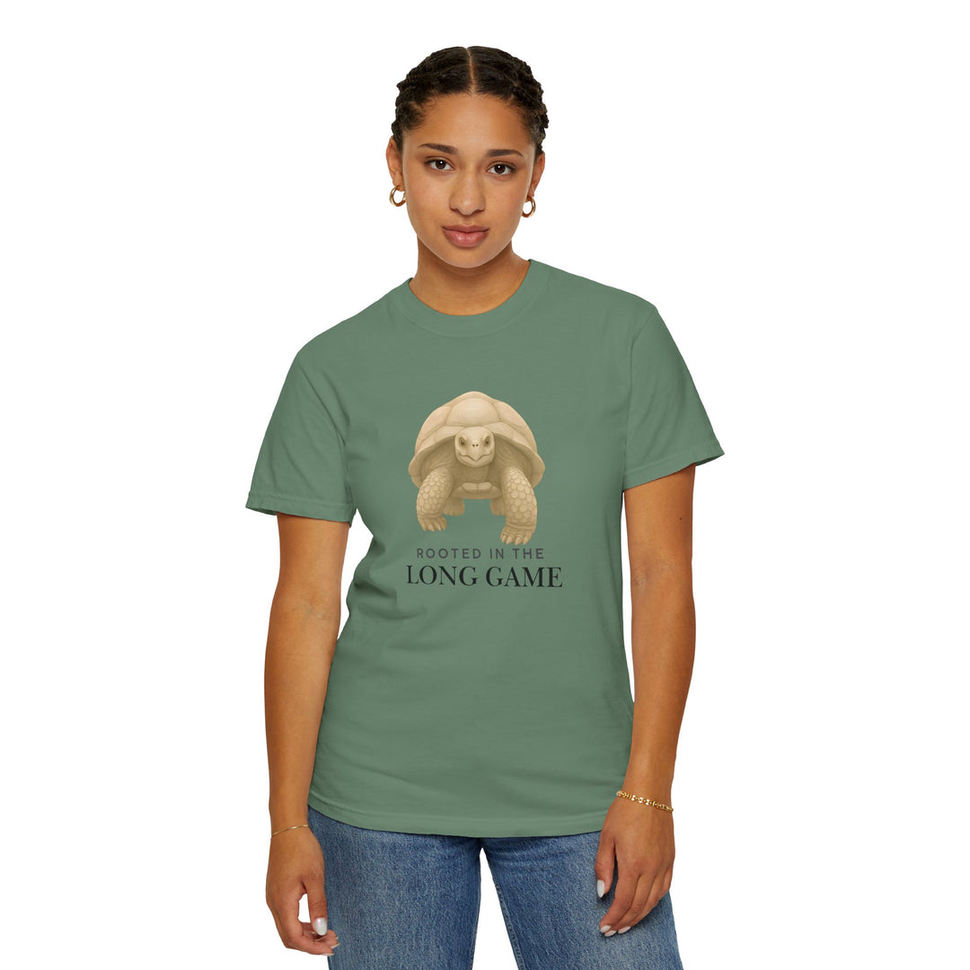Rooted in the Long Game – Giant Tortoise | Grounded & Gentle | Sketch Series by Pure Perspective | Eco Friendly Graphic Tee