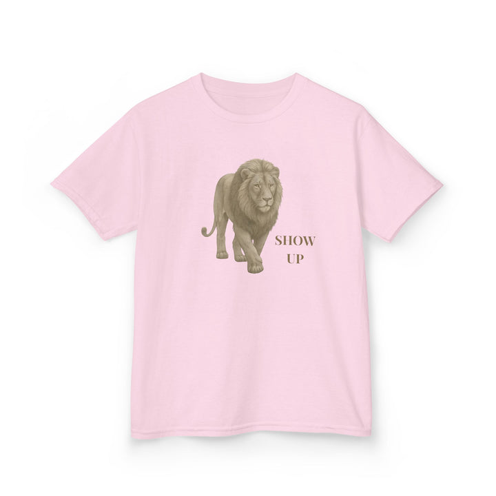 Kids Lion Tee | "Show Up" | Sketch Design | Eco-Conscious | Empowered & Bold