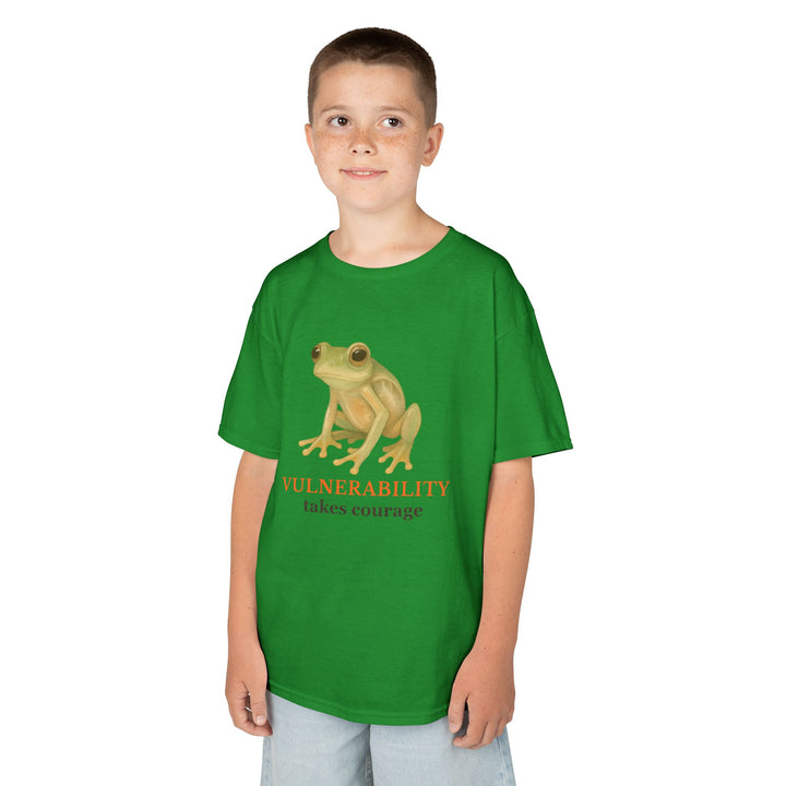 Kids Glass Frog Tee | "Vulnerability Takes Courage" | Sketch Design | Eco-Conscious | Hopeful & Healing