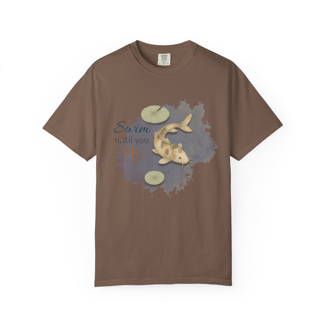 Swim Until You Fly – Koi Fish | Hopeful & Healing | Sketch Series by Pure Perspective App | Eco Friendly Graphic Tee