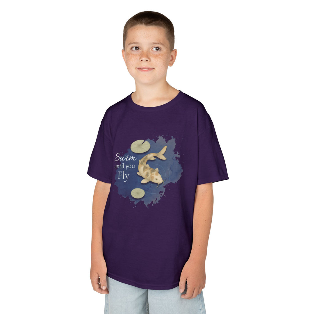 Kids Koi Fish Tee | "Swim Until You Fly" | Sketch Design | Eco-Conscious | Hopeful & Healing