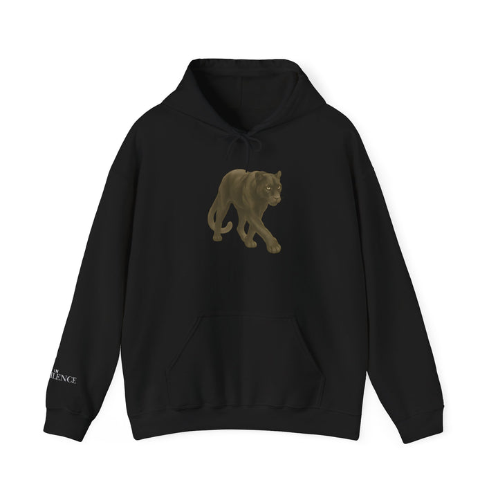 Wait in Silence – Jaguar Edition | Reflection & Wise Series | Unisex Heavy Blend™ Hooded Sweatshirt | Eco-Friendly Apparel