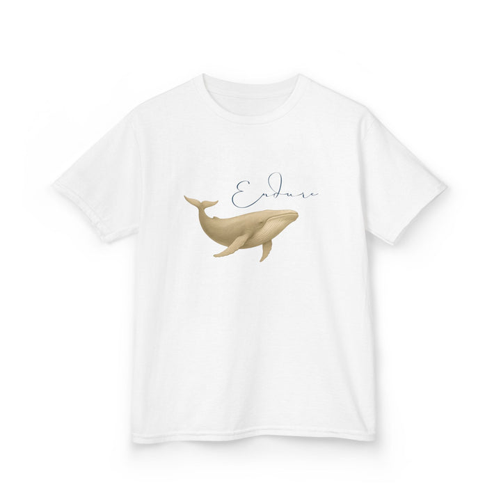 Kids Blue Whale Tee | "Endure" | Sketch Design | Eco-Conscious | Connected & Compassionate