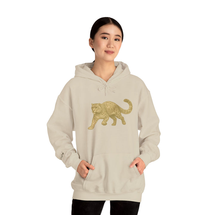 Mastery in Motion – Snow Leopard Edition | Patient & Peaceful Series | Unisex Heavy Blend™ Hooded Sweatshirt | Eco-Friendly Apparel