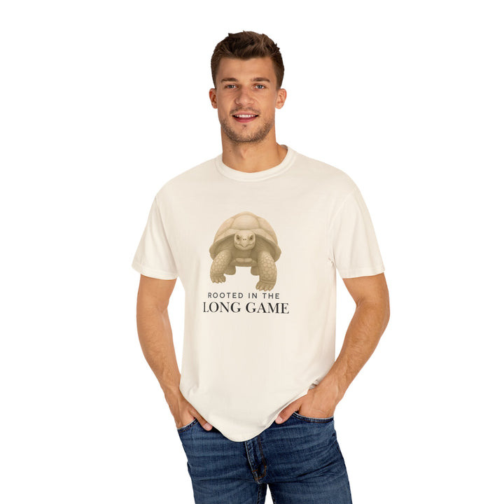 Rooted in the Long Game – Giant Tortoise | Grounded & Gentle | Sketch Series by Pure Perspective | Eco Friendly Graphic Tee
