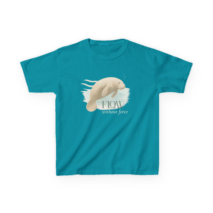 Kids Manatee Tee | "Go with the Flow" | Sketch Design | Eco-Conscious | Calm & Centered