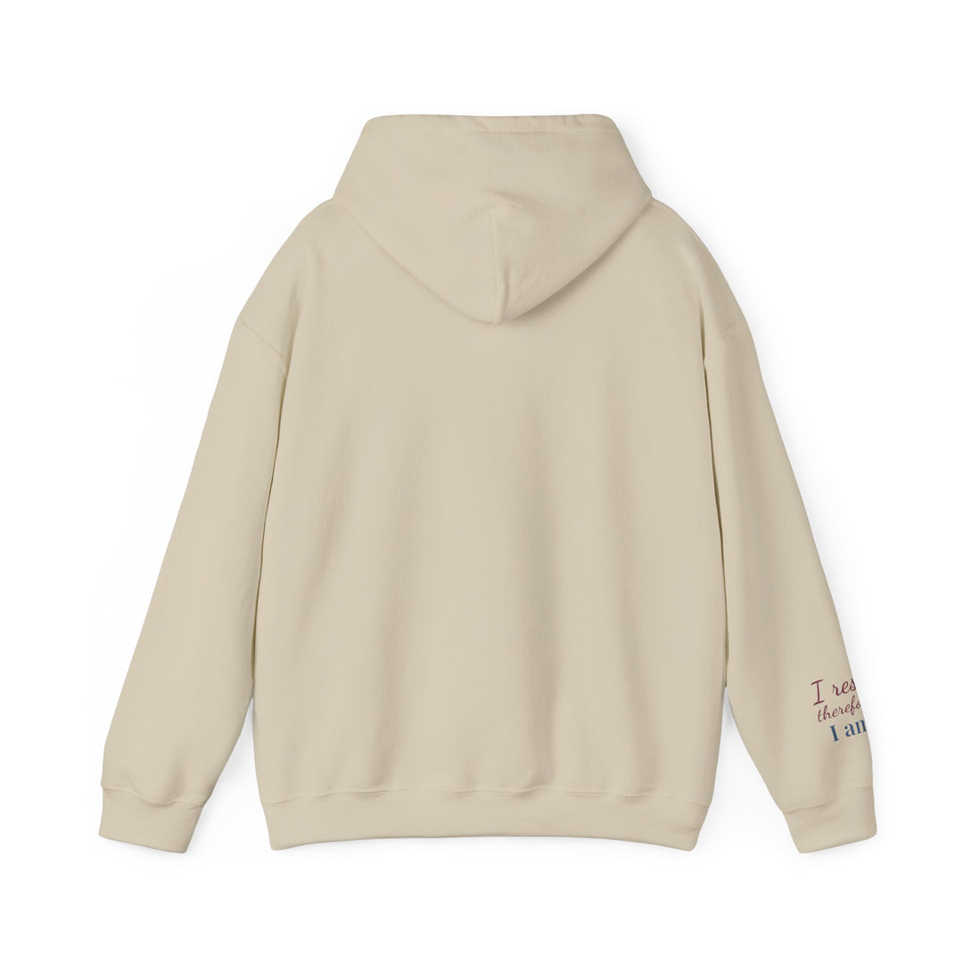 I Rest Therefore I Am – Capybara Edition | Grounded & Gentle Series | Unisex Heavy Blend™ Hooded Sweatshirt | Eco-Friendly Apparel
