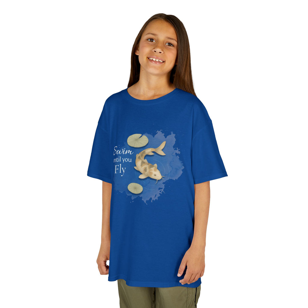 Kids Koi Fish Tee | "Swim Until You Fly" | Sketch Design | Eco-Conscious | Hopeful & Healing