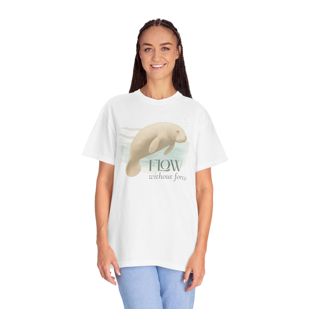 Flow Without Force – Manatee | Calm & Centered | Sketch Series by Pure Perspective | Eco Friendly Graphic Tee