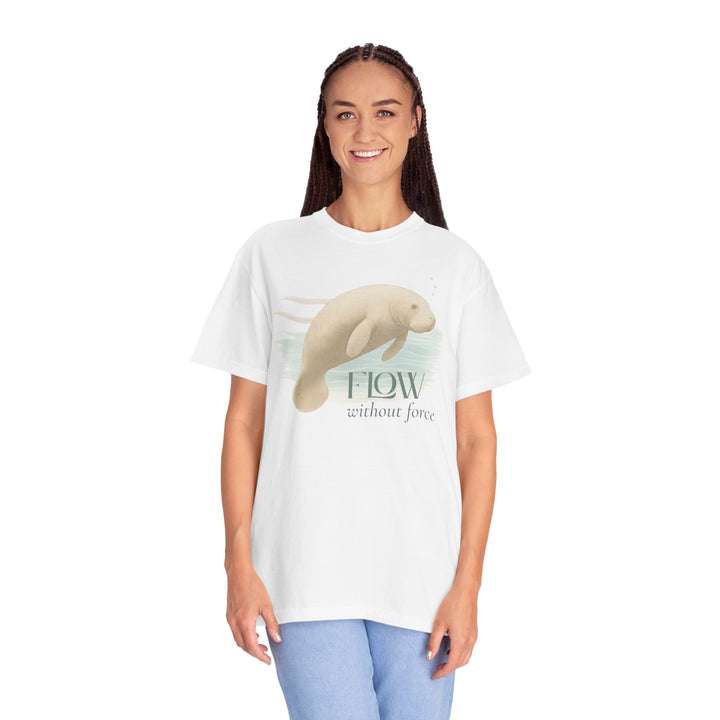 Flow Without Force – Manatee | Calm & Centered | Sketch Series by Pure Perspective | Eco Friendly Graphic Tee