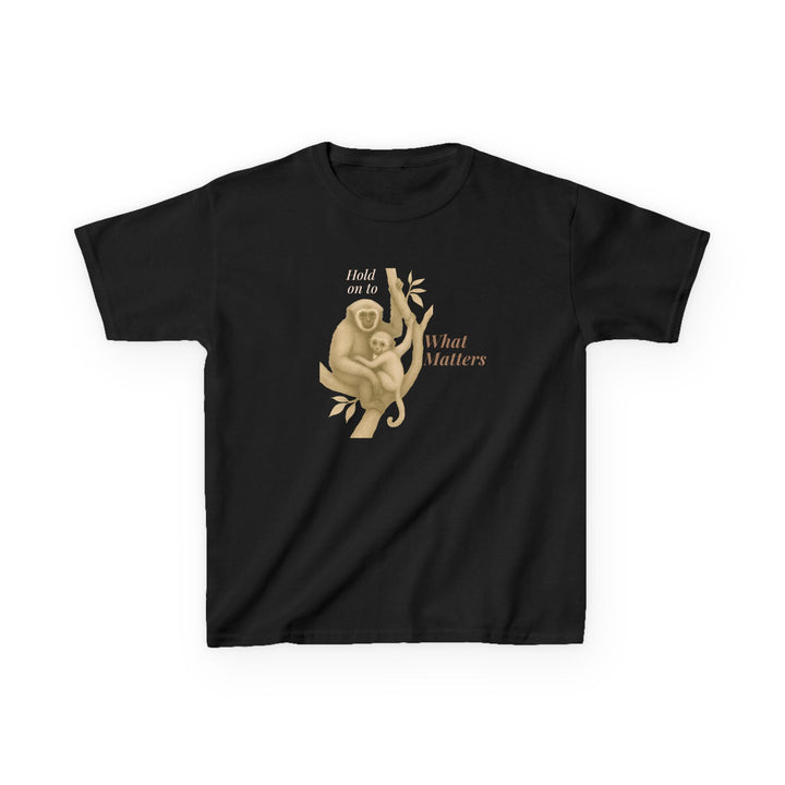 Kids Gibbon and Baby Tee | "Hold on to What Matters" | Sketch Design | Eco-Conscious | Connected & Compassionate