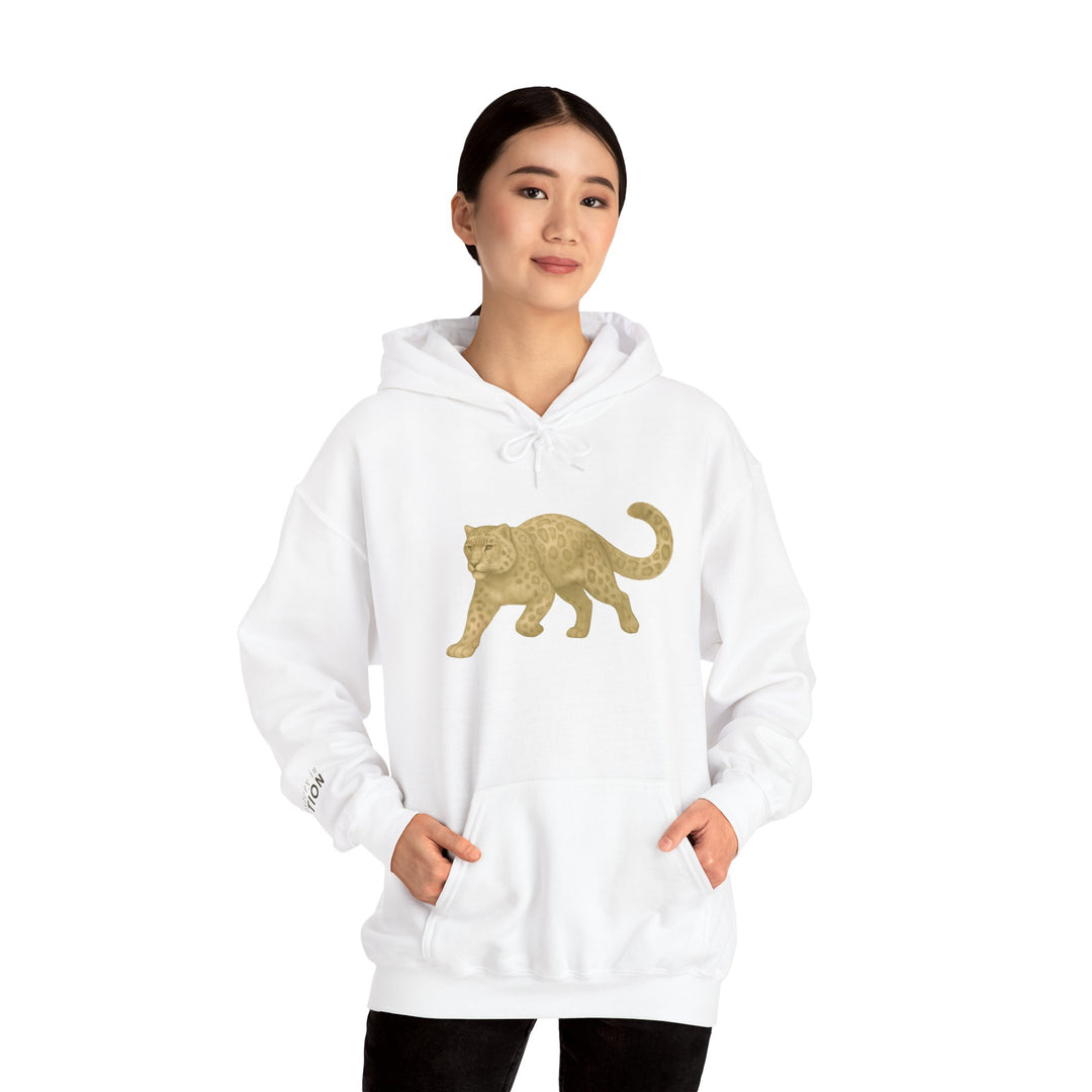 Mastery in Motion – Snow Leopard Edition | Patient & Peaceful Series | Unisex Heavy Blend™ Hooded Sweatshirt | Eco-Friendly Apparel