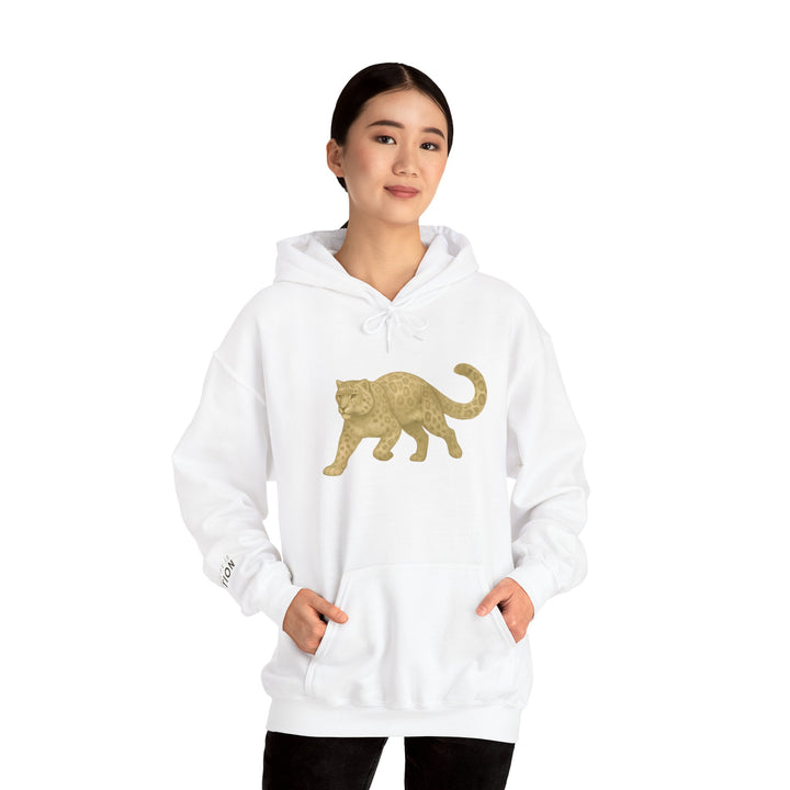 Mastery in Motion – Snow Leopard Edition | Patient & Peaceful Series | Unisex Heavy Blend™ Hooded Sweatshirt | Eco-Friendly Apparel