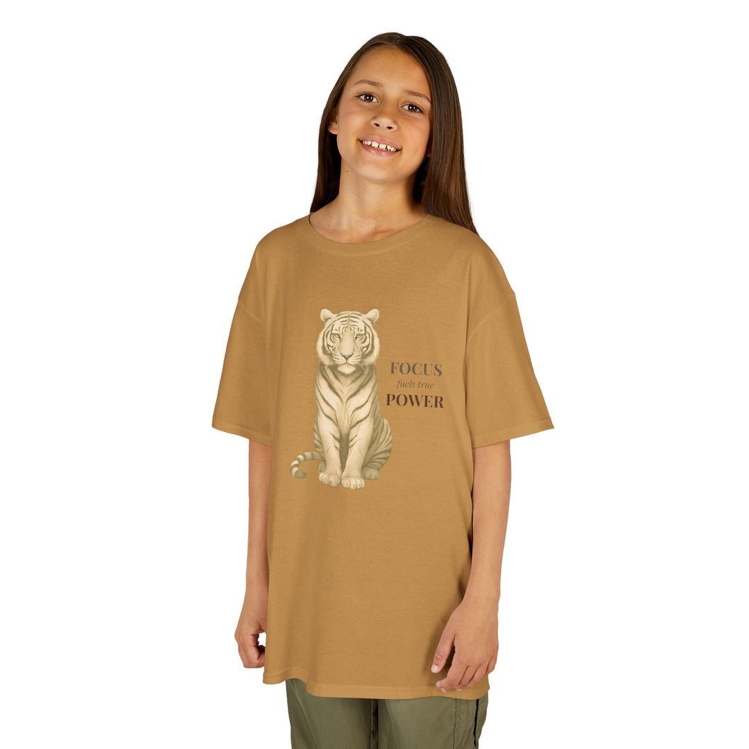 Kids Tiger Tee | "Power Through" | Sketch Design | Eco-Conscious | Empowered & Bold