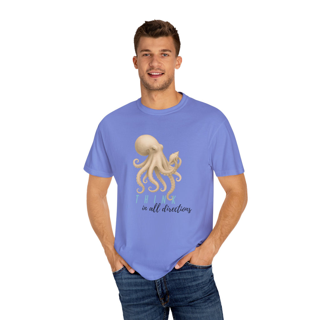 Think In All Directions – Octopus | Joyful & Playful | Sketch Series by Pure Perspective App | Eco Friendly Graphic Tee