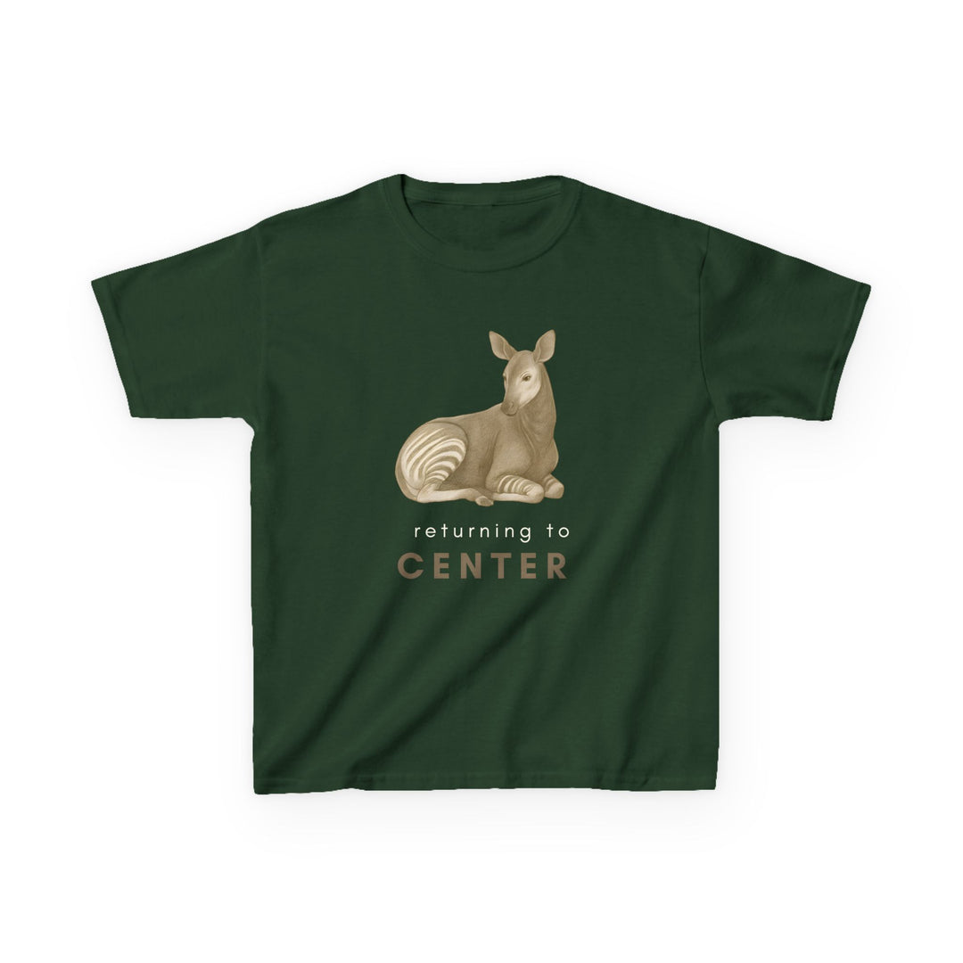 Kids Okapi Tee | "Returning to Center" | Sketch Design | Eco-Conscious | Calm & Centered