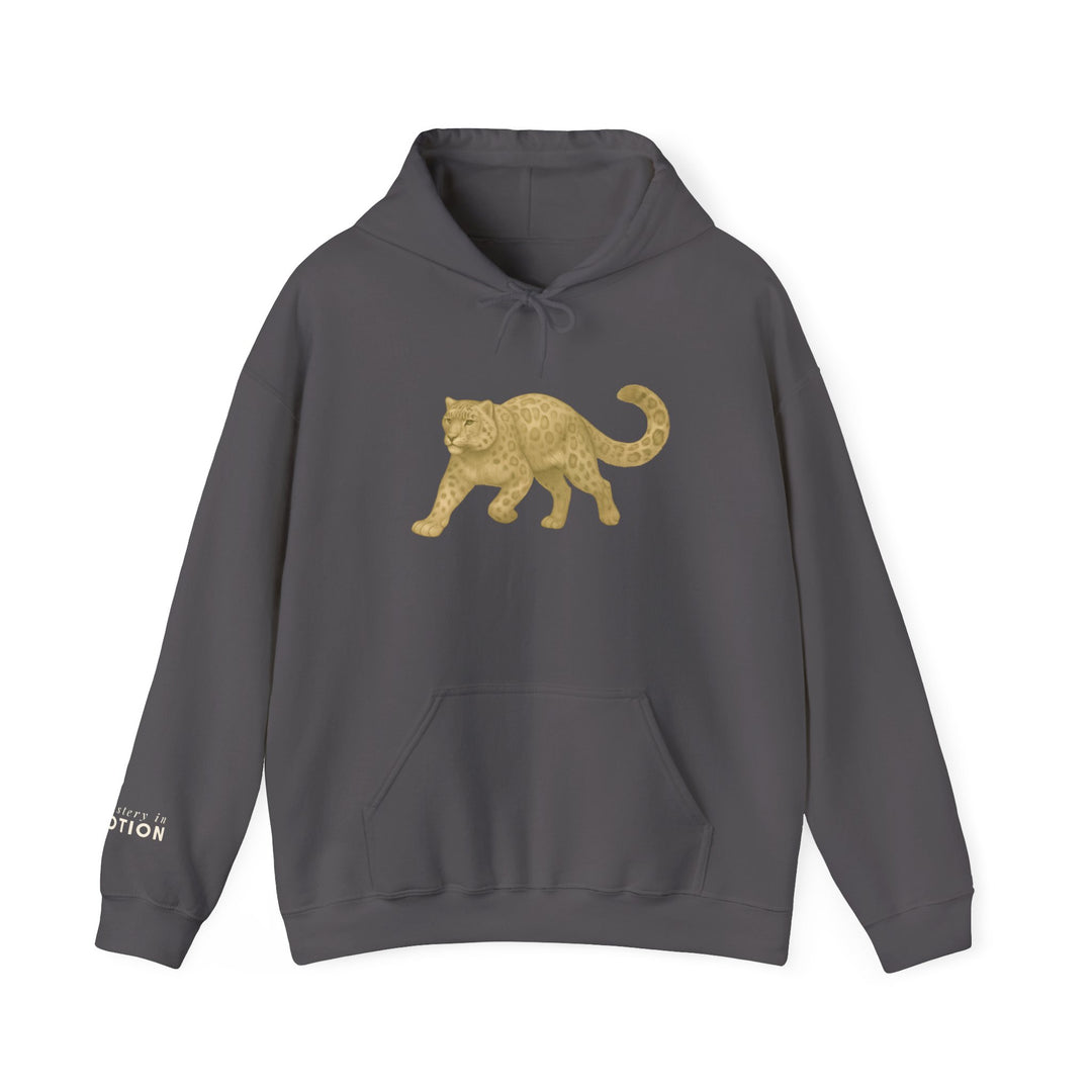 Mastery in Motion – Snow Leopard Edition | Patient & Peaceful Series | Unisex Heavy Blend™ Hooded Sweatshirt | Eco-Friendly Apparel