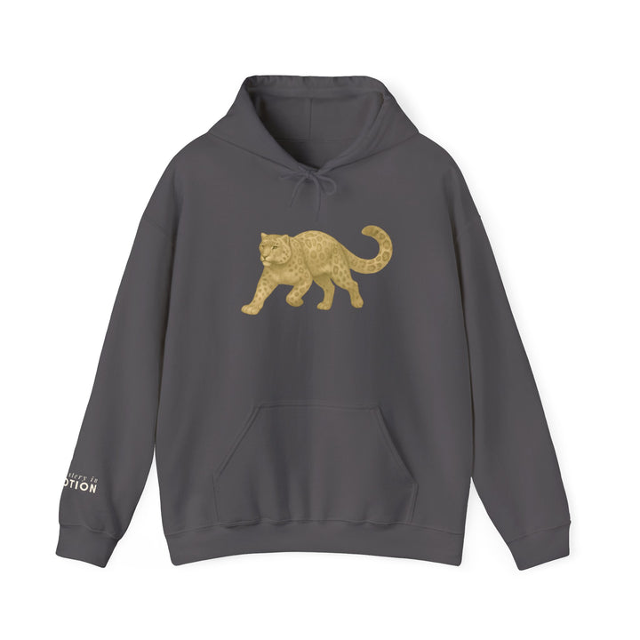 Mastery in Motion – Snow Leopard Edition | Patient & Peaceful Series | Unisex Heavy Blend™ Hooded Sweatshirt | Eco-Friendly Apparel