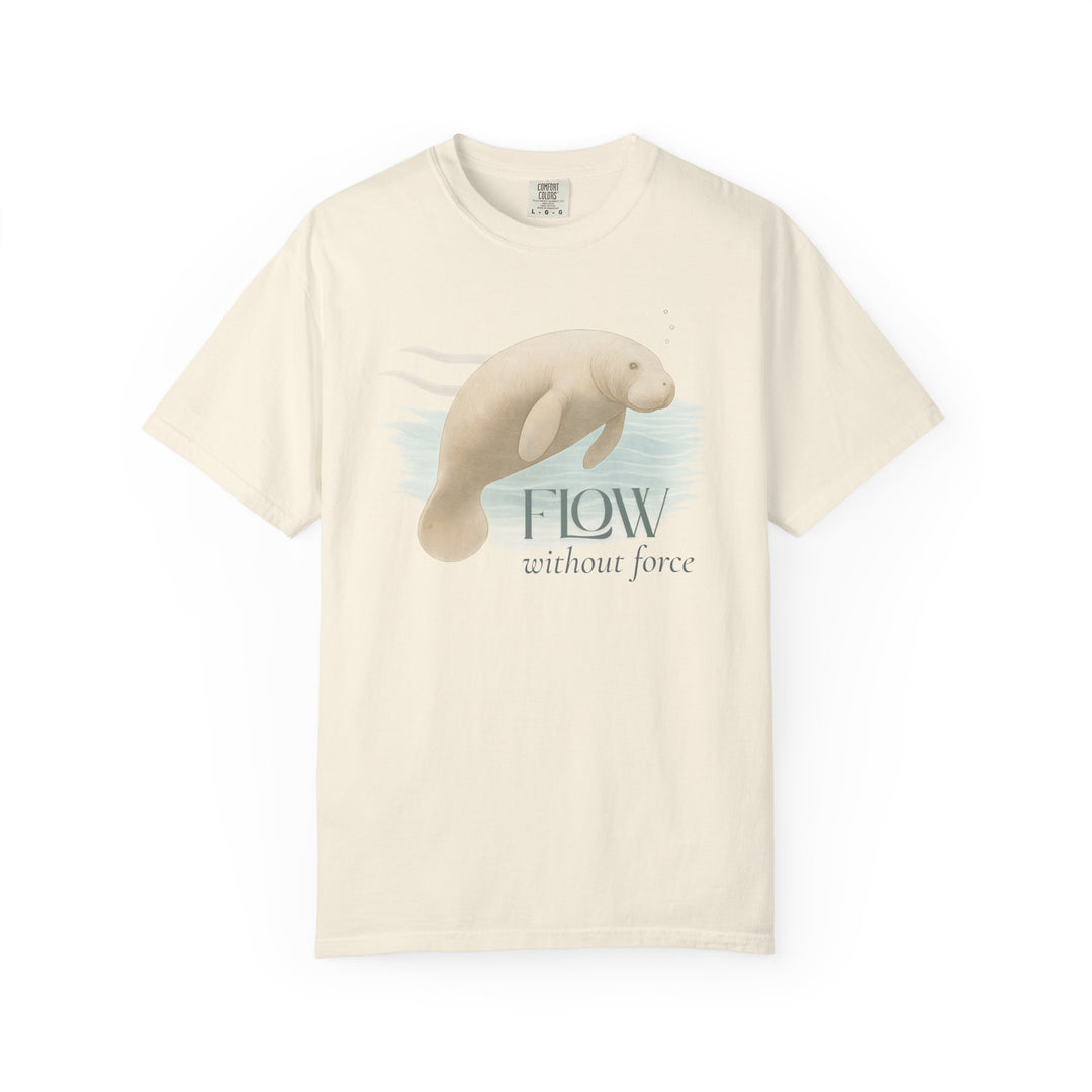 Flow Without Force – Manatee | Calm & Centered | Sketch Series by Pure Perspective | Eco Friendly Graphic Tee