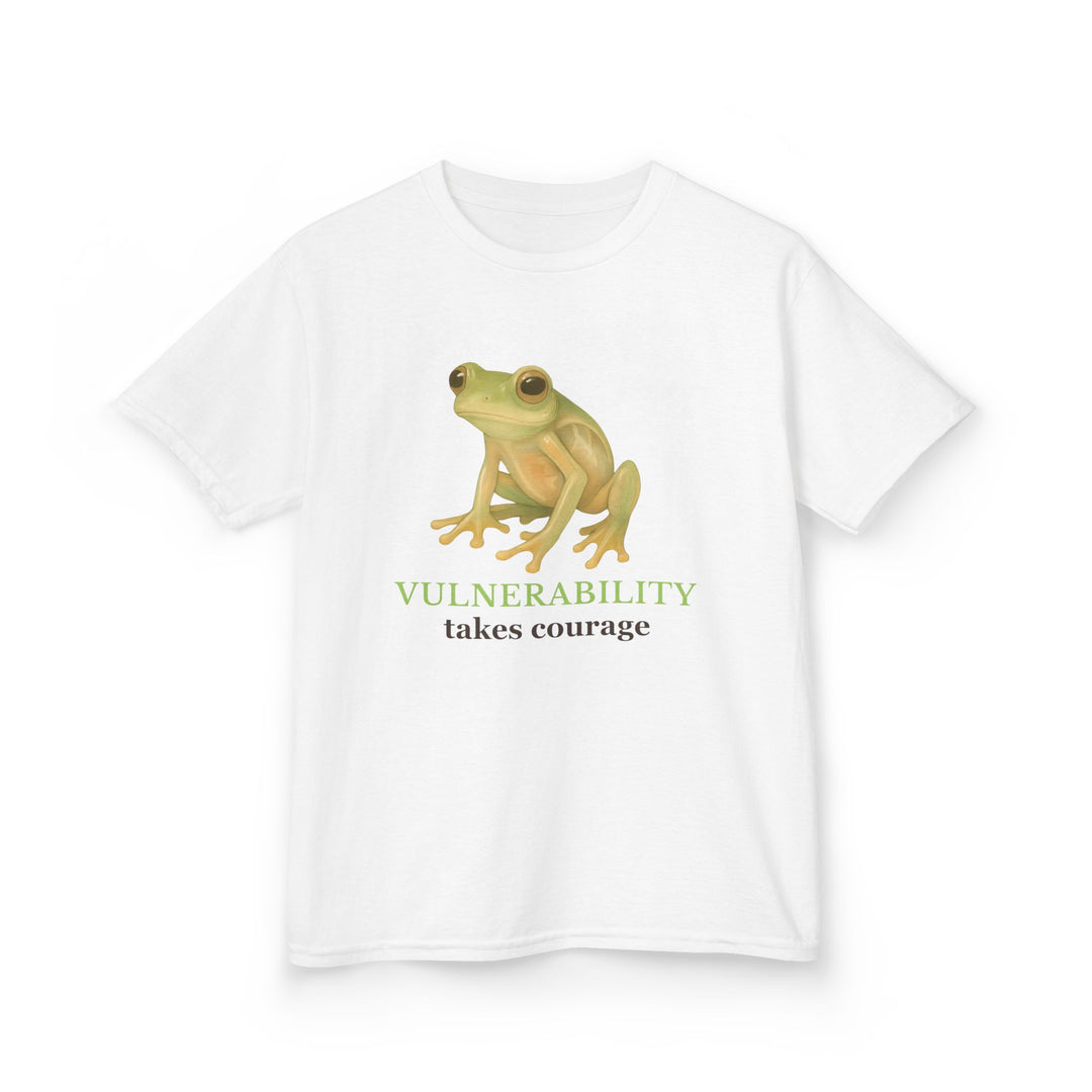 Kids Glass Frog Tee | "Vulnerability Takes Courage" | Sketch Design | Eco-Conscious | Hopeful & Healing