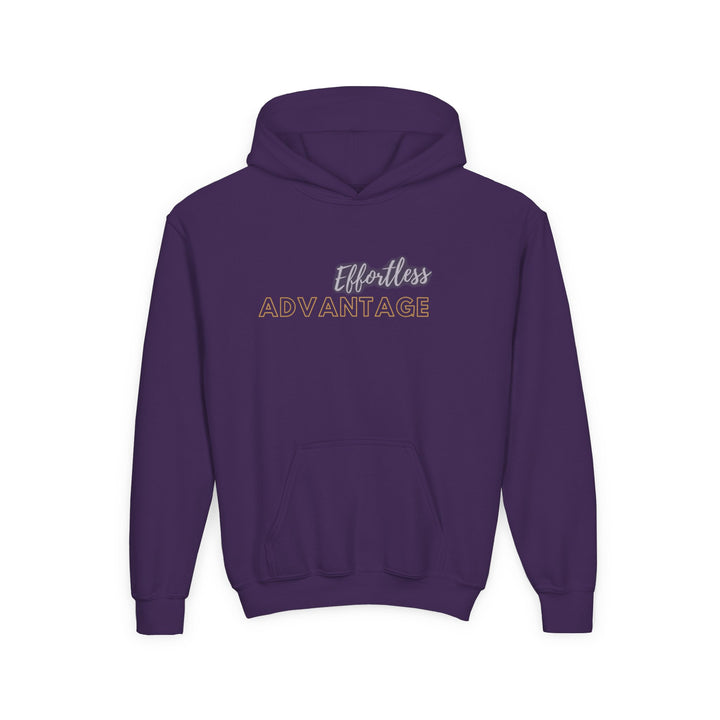 Kids Red Fox "Effortless Advantage" Heavy Blend Hoodie | Back Print Design | Joyful & Playful | Inspirational Message