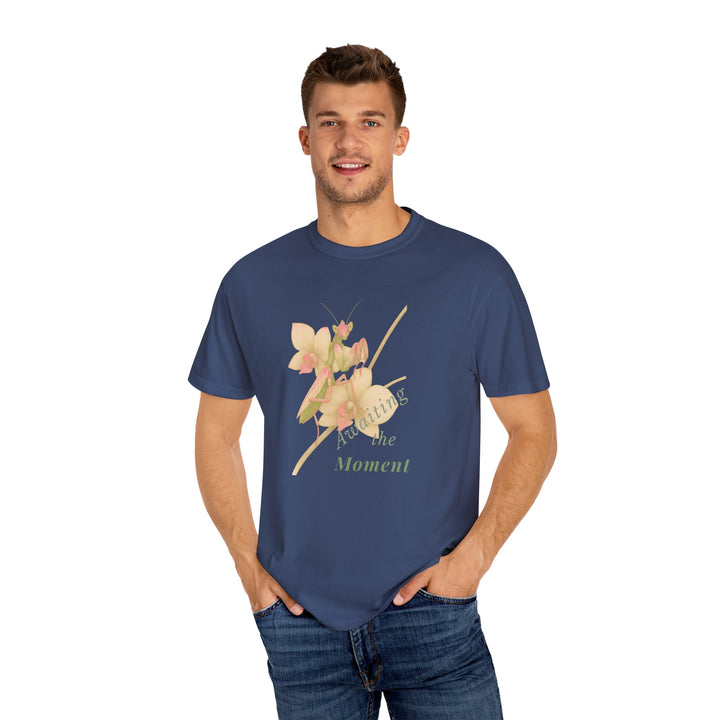 Awaiting the Moment – Orchid Mantis | Reflective & Wise | Sketch Series by Pure Perspective App | Eco Friendly Graphic Tee