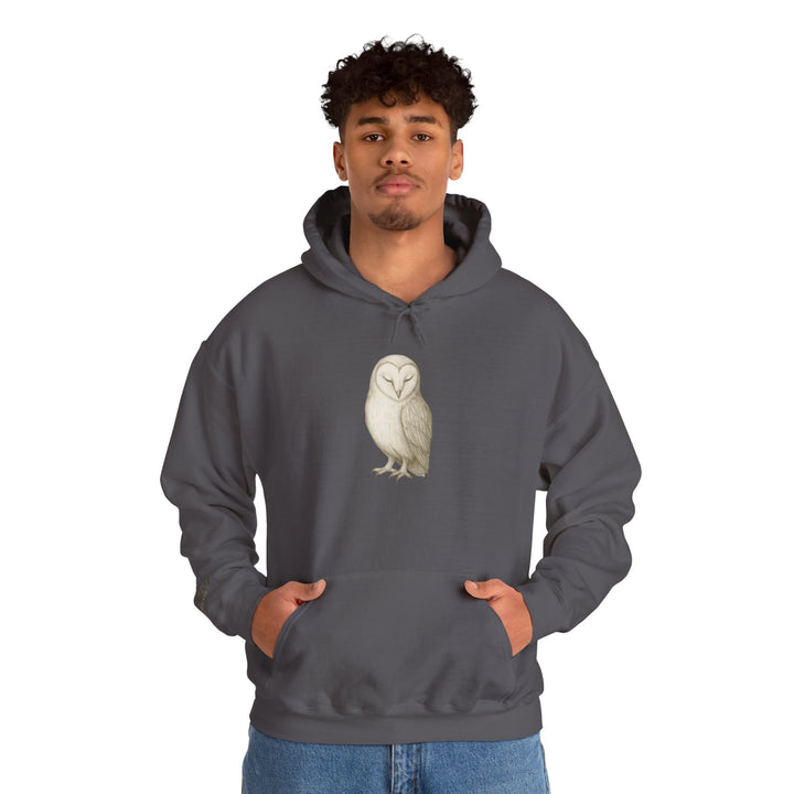 Let Quiet Lead – Barn Owl Edition | Calm & Centered Series | Unisex Heavy Blend™ Hooded Sweatshirt | Eco-Friendly Apparel