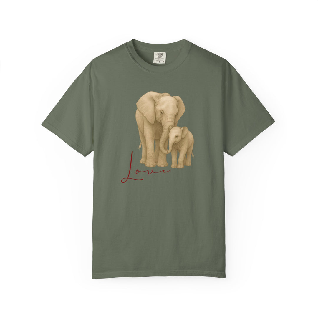 The Legacy of Love – Elephant Mom and Baby | Connected & Compassionate | Sketch Series by Pure Perspective App | Eco Friendly Graphic Tee