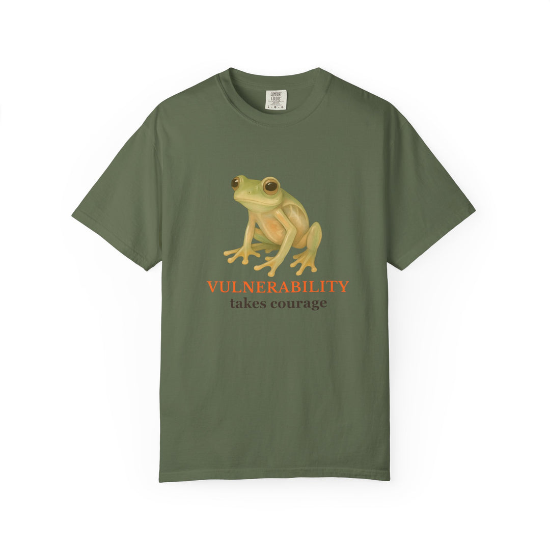 Vulnerability Takes Courage – Glass Frog | Hopeful & Healing | Sketch Series by Pure Perspective App | Eco Friendly Graphic Tee